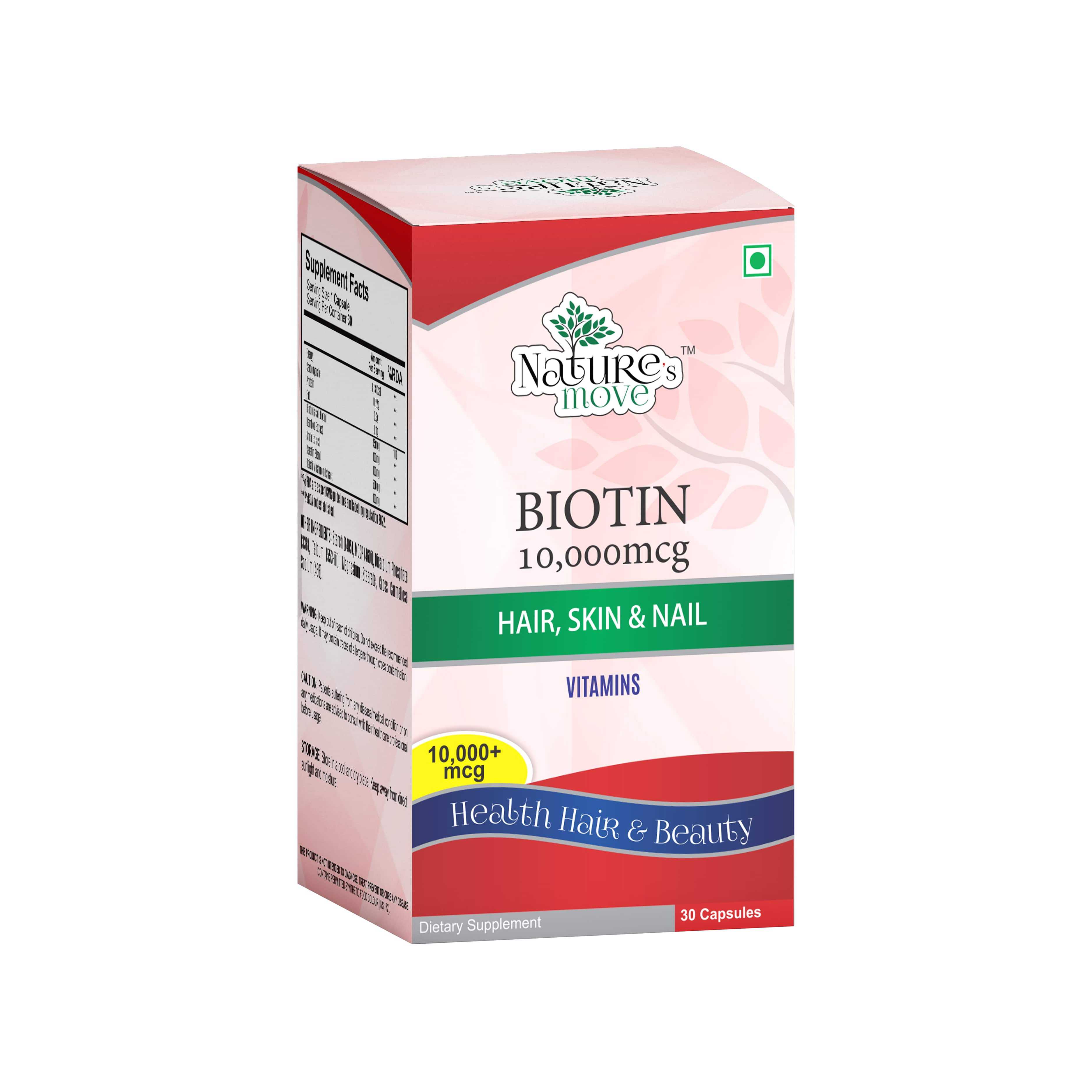 Biotin 10,000mcg | Hair, Skin & Nails 30 Capsules